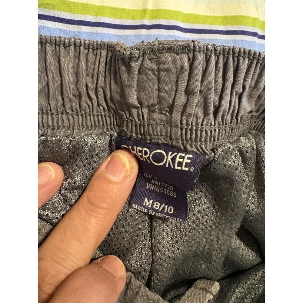 Cherokee Boys Gray Mesh Lined Track Pants Elastic Waist M 8/10 5136
